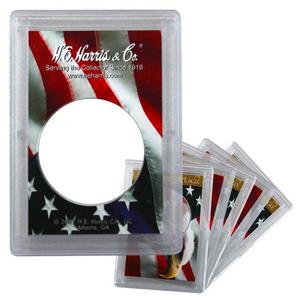 H.E. Harris Silver American Eagle Flag and Eagle Snaptite case 12pc