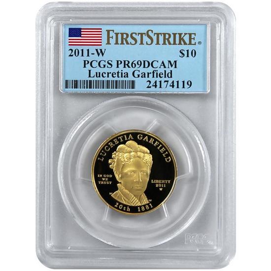 2011 W First Spouse Lucretia Garfield Half Ounce Gold Coin PR69 DCAM FS PCGS