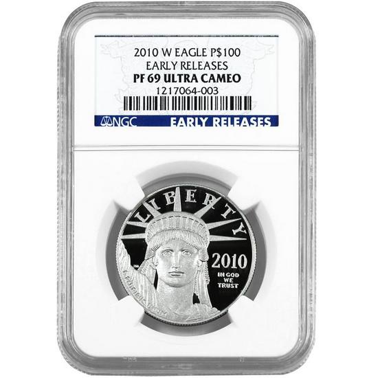 2010 W Platinum American Eagle 1oz PF69 UC ER NGC Blue Label