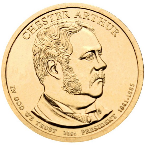 2012 P Chester A  Arthur Presidential Dollar UNC