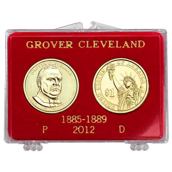 2012 P and D Grover Cleveland 2 Piece Set In Snaplock Case BU