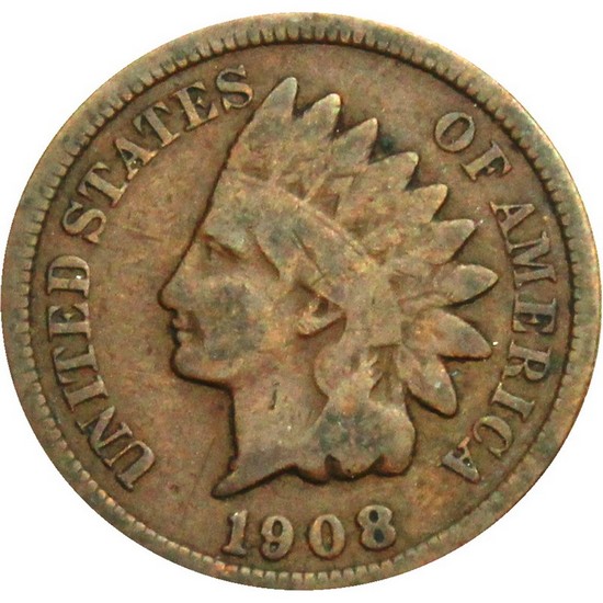 1908 Indian Head Cent G/VG