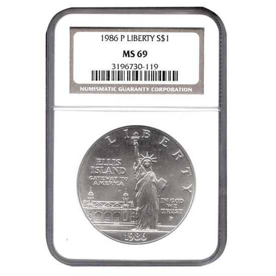 1986 P Statue of Liberty Silver Dollar MS69 NGC