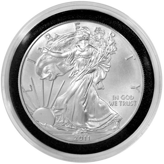 2011 Silver American Eagle BU In Cap With Ring