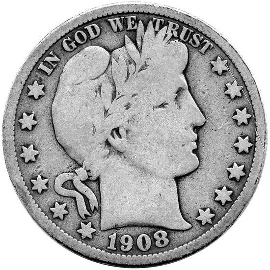 1915 D Silver Barber Half Dollar G/VG