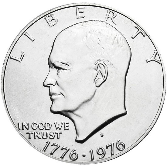 1976 S Eisenhower Silver-Clad Dollar BU