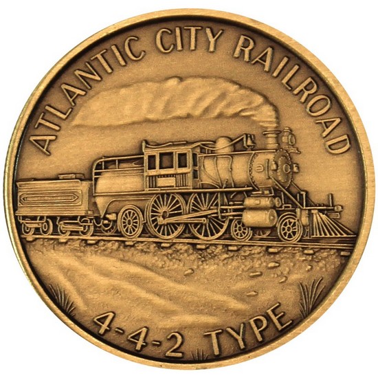 Train Atlantic City Railroad 442 Type Bronze Medallion