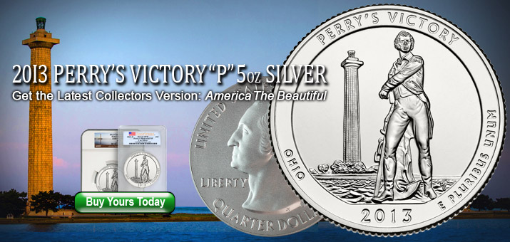2013 America The Beautiful Perry's Victory 5oz Silver Coin