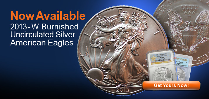 2013 W Burnished Silver American Eagles