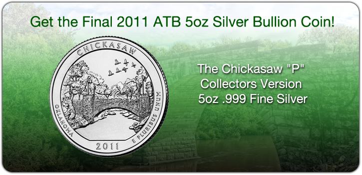 2011 P America The Beautiful 5oz Chickasaw Coins