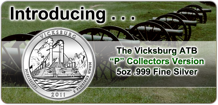 2011 P America The Beautiful 5oz Vicksburg Coins