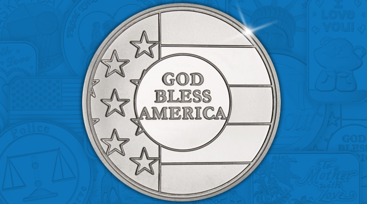 “God God Bless America 1oz Silver Medallion - September Silver Of the Month
