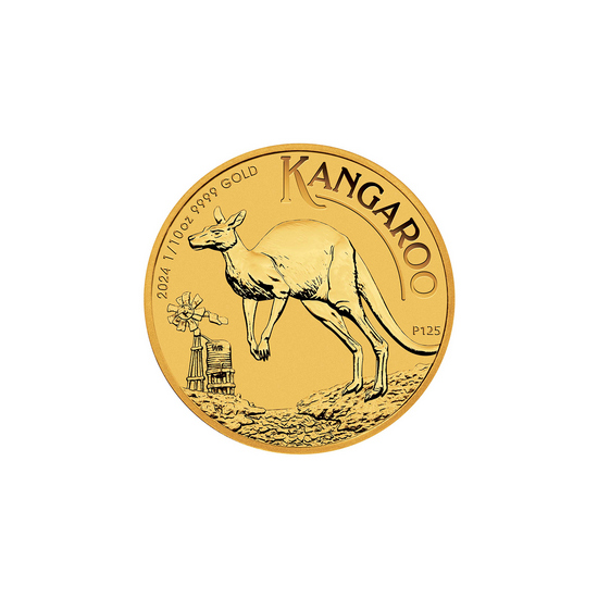 2024 Australia Gold Kangaroo Tenth Ounce BU Coin
