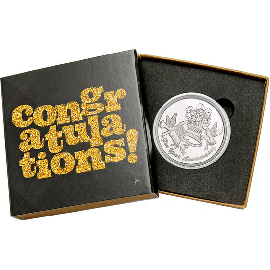 Anniversary Bells 1oz .999 Silver Medallion Dated 2024 in Gift Box