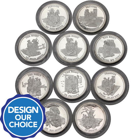 Johnson Matthey Freedom Series 1oz .999 Silver Medallion Design Our Choice Single