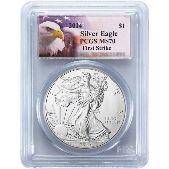 2014 Silver American Eagle MS70 FS PCGS Eagle Label
