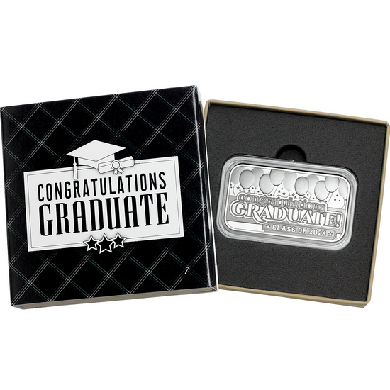 Congratulations Graduate! Class of 2024 1oz .999 Silver Bar in Gift Box