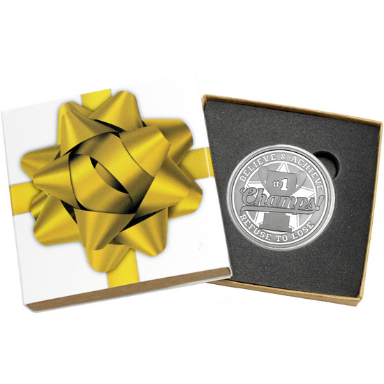 Champs! Believe & Achieve Refuse to Lose 1oz .999 Silver Medallion in Gift Box