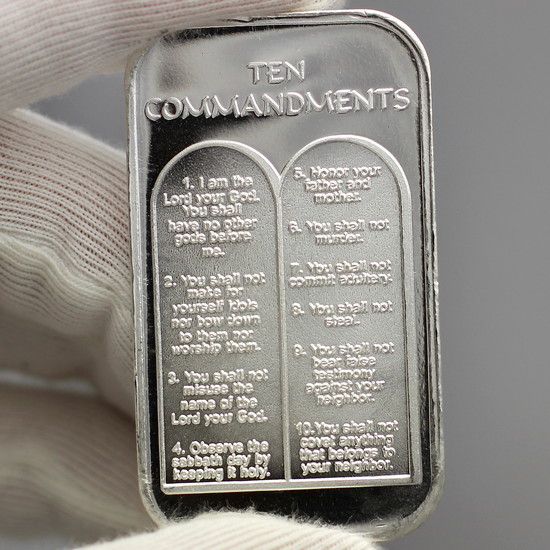 Ten Commandments 1oz .999 Silver Bar in Gift Box