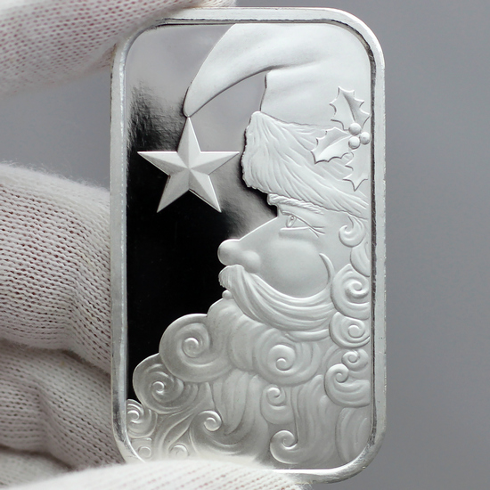 2023 Santa Claus Looking to the Star 1oz .999 Silver Bar in Gift Box