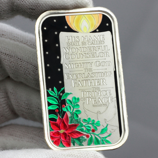 2021 Sentiments of the Holidays 1oz .999 Silver Medallion Enameled