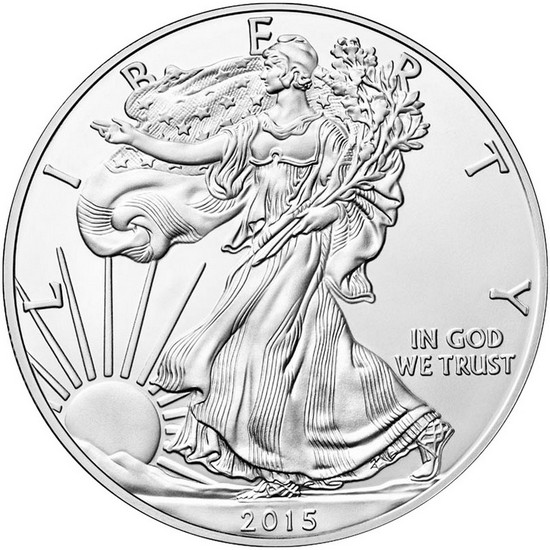 2015 W Silver American Eagle Burnished BU