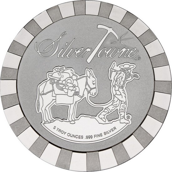 SilverTowne Stackables™ Trademark Prospector 5oz .999 Silver Medallion