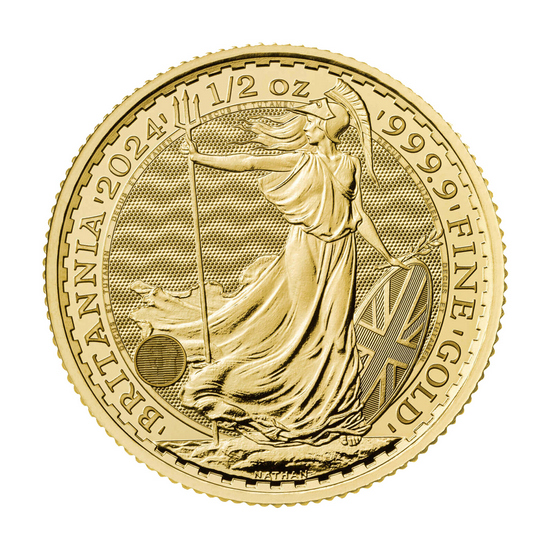 2024 Great Britain Gold Britannia Half Ounce BU Coin
