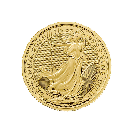 2024 Great Britain Gold Britannia Quarter Ounce BU Coin