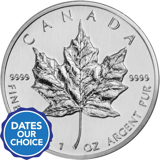 Canada Silver Maple Leaf 1oz BU Date Our Choice - Secondary Market