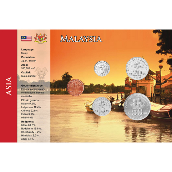 Malaysia: World Coins Collection Coins in Informational Card