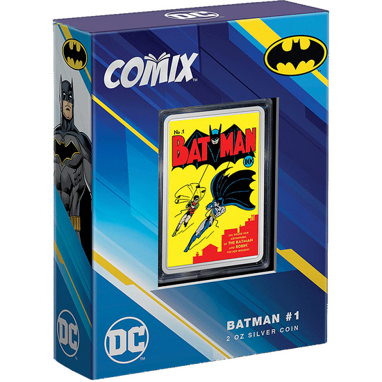 2023 Niue Silver DC Comix™ Series: Batman #1 2oz Colorized Proof Coin Bar in OGP