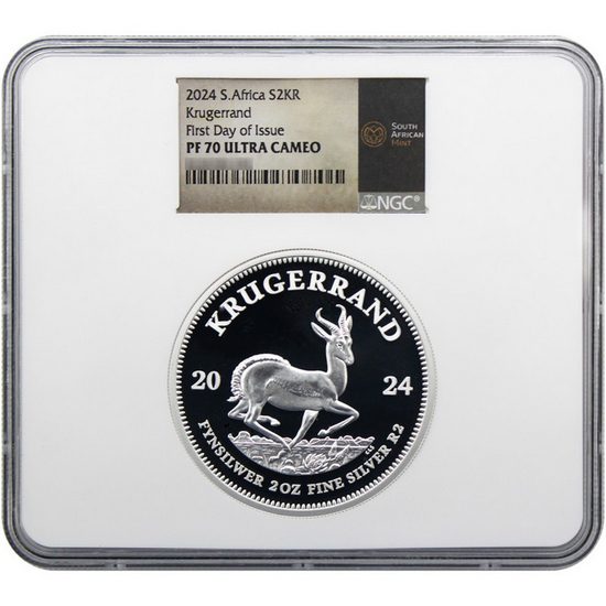 2024 S2KR Silver Krugerrand 2oz Coin PF70 UC NGC South Africa Mint Label