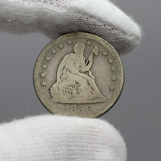 1850 O Liberty Seated Quarter VG/F Condition