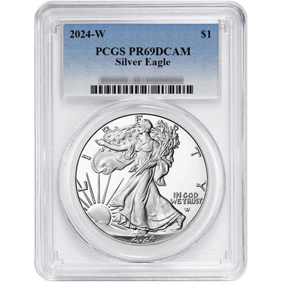 2024 W Silver American Eagle Coin PR69 DCAM PCGS Standard Blue Label