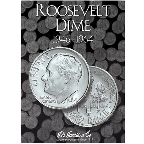 1946-1964 P&D Mint Roosevelt Dime Set in Album BU Condition