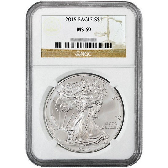 2015 Silver American Eagle MS69 NGC Brown Label