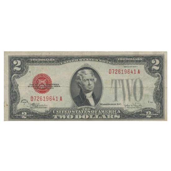 1928 $2 Red Seal Legal Tender Note in CU Condition