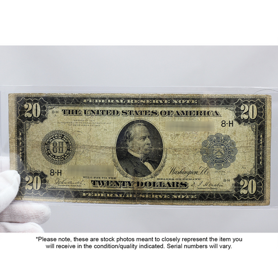 1914 $20 Federal Reserve Note VG/F Condition