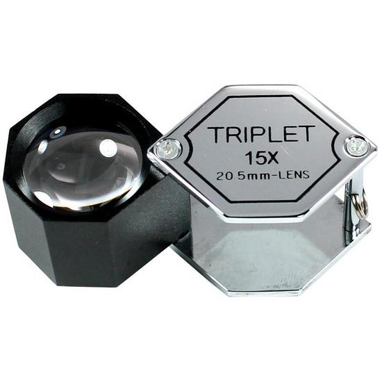 Polygon Magnifier Triplet 15x -20.5mm Hexagonal Loupe