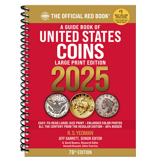 2025 The Official Red Book Guide of U.S. Coins Spiral Bound Large Print