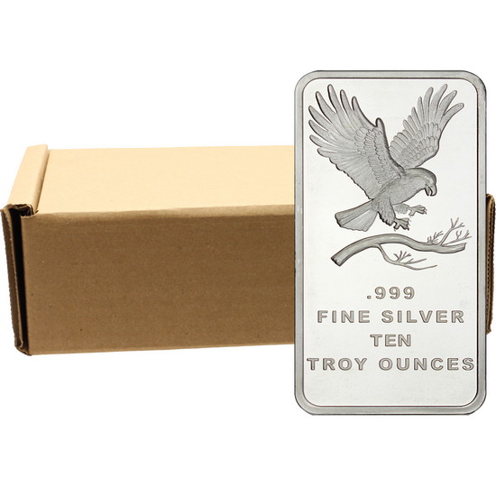 SilverTowne Trademark Eagle 10oz .999 Silver Bar 50pc