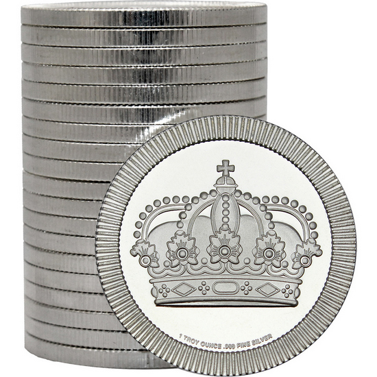 Crown Stackables 1oz .999 Silver Medallion in Tube 20pc