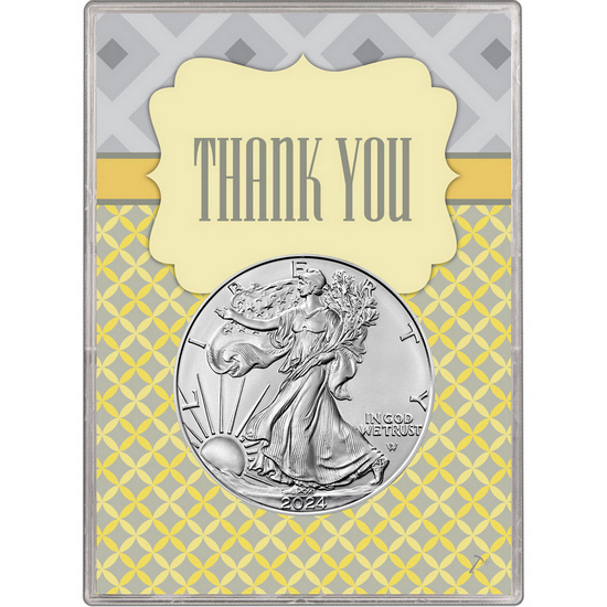 2024 Silver American Eagle BU in Thank You Gift Holder