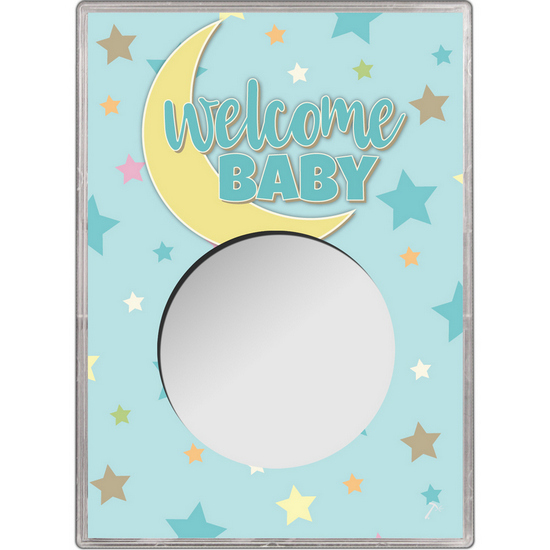 Blue Welcome Baby Gift Holder for Silver American Eagle - Empty