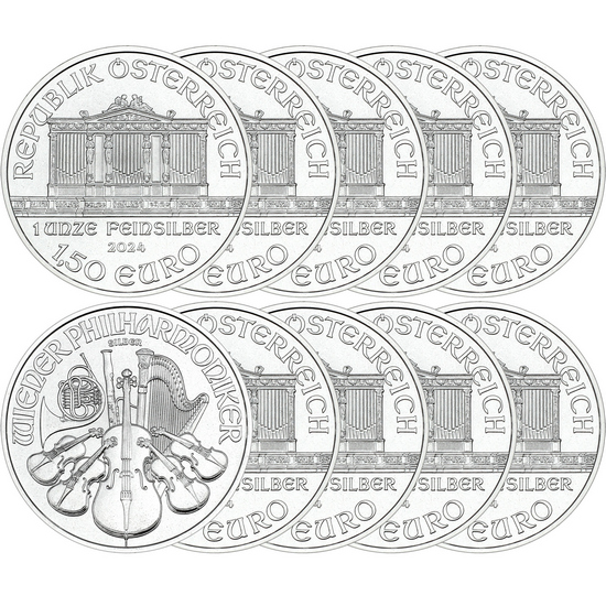 2024 Austria Silver Philharmonic 1oz BU Coin 10pc