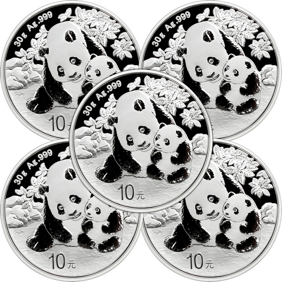2024 China Silver Panda 30g BU 5pc