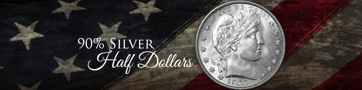 90% Silver Half Dollars Barber Halves 90% Silver Half Dollars Barber Halves