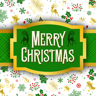 Merry Christmas Green and Gold Gift Box Sleeve