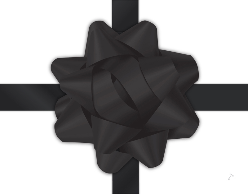 Black Ribbon Gift Box Sleeve for 2 Piece Sets